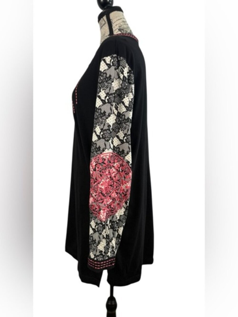 Ulla Popken Embroidered Cotton Tunic Dress | Size 12/14 | Boho Peasant Pockets - Picture 6 of 10